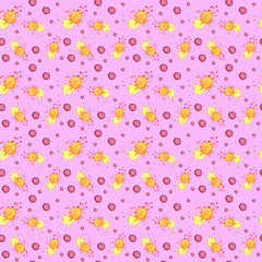 Seamless pattern Watercolor colorful splashes