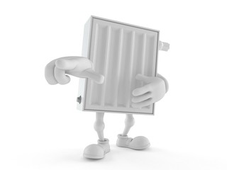 Fototapeta premium Radiator character pointing finger