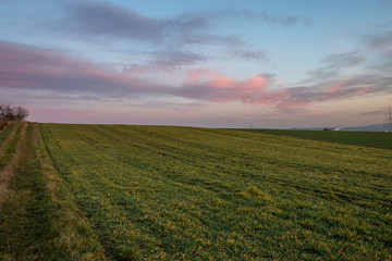 Fototapeta na wymiar Sonnenaufgang über den Feldern