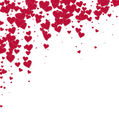 Red heart love confettis. Valentine's day falling 