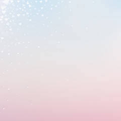 White heart love confettis. Valentine's day corner