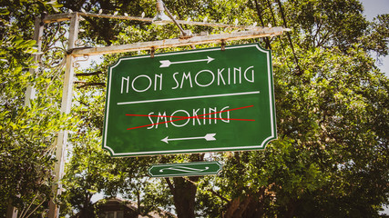 Street Sign Smoking versus Non Smoking