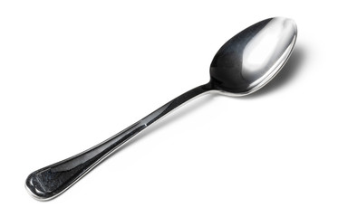 Cutlery dessert spoon isolated on white background