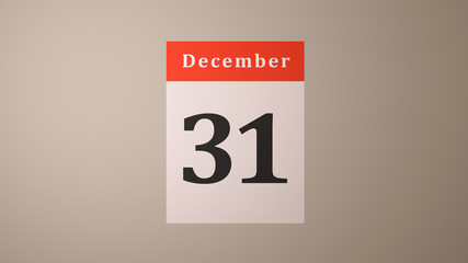 December, the 31st last, 365th day of the year 366th in leap years in the Gregorian calendar calendar page