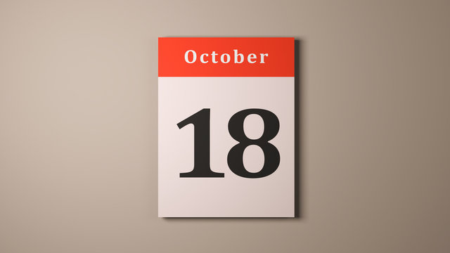 October 18th Alaska Day calendar page cream background