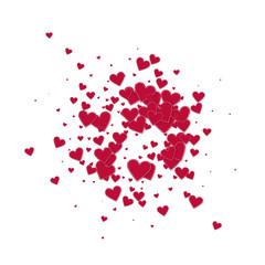 Red heart love confettis. Valentine's day explosio