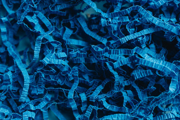 macro photo of blue paper decor material