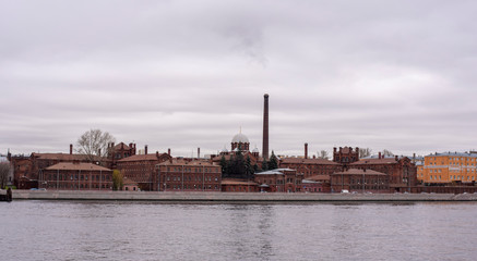 Fototapeta na wymiar View of Kresty Prison on the banks of the Neva River, the city of Saint Petersburg, Russia.