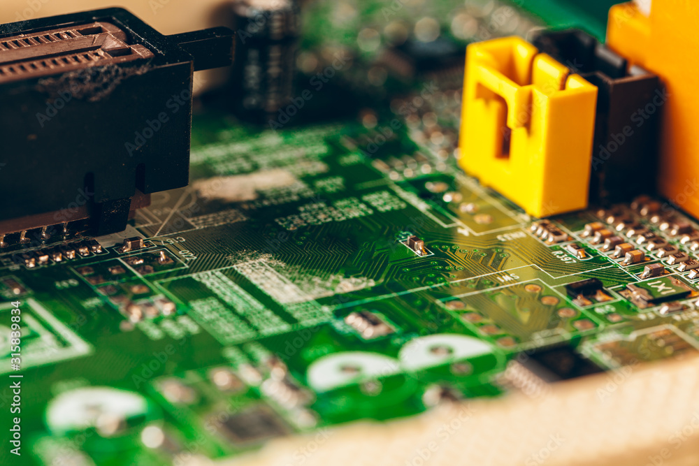 Aufkleber close up of electronic circuit board with processor