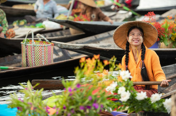 Floating Market in the morning at Inle lake, Shan state, Myanmar