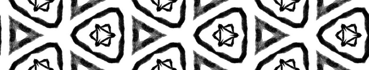 Fototapeta premium Black and white medallion Seamless Border Scroll. 