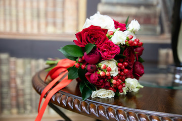Beautiful bouquet of flowers for wedding ceremony