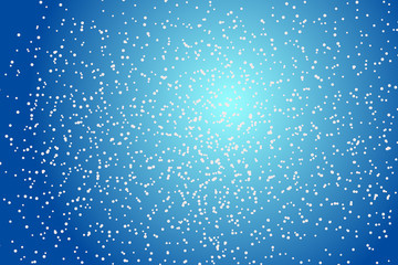 Fashion abstract geometric illustration with circles. Blue background with polka dots. Design for leaflets, websites, posters,card, postcard, wallpaper. Chaotic snow background. 