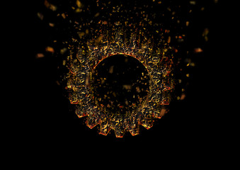 崩壊する古い歯車