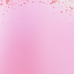 Red heart love confettis. Valentine's day gradient