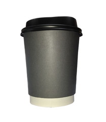 Disposable coffee cup isolated on white