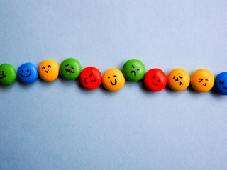  Various type of face with expression of happy, sad, angry, positive, negative and anxiety.