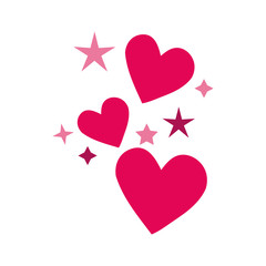 happy valentines day hearts with stars