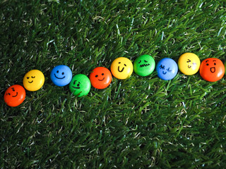  Various type of face with expression of happy, sad, angry, positive, negative and anxiety.