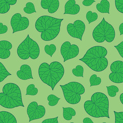 Seamless tropical leaves pattern background
