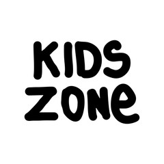 Kids zone logo sign isolated on white backgroun. Vector emblem for children's play area. child room.