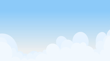 Landscape blue sky and white clouds on sunny day.Cartoon concetp.Vector illustration