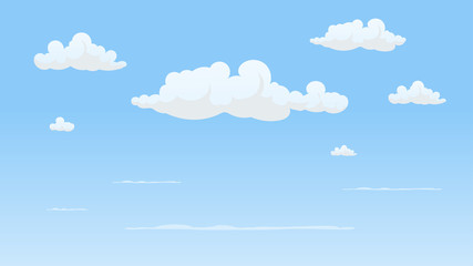 Landscape blue sky and white clouds on sunny day.Cartoon concetp.Vector illustration