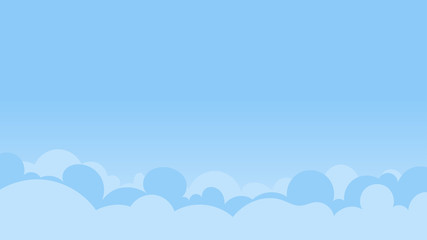 Landscape blue sky and white clouds on sunny day.Cartoon concetp.Vector illustration