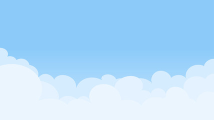 Landscape blue sky and white clouds on sunny day.Cartoon concetp.Vector illustration