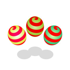 Three patterned eggs, isolated on white background. Vector illustration.