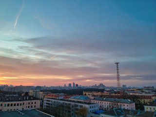Fototapeta premium Widok z lotu ptaka na Mińsk, Białoruś