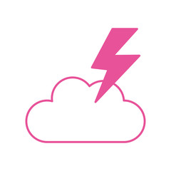 cute cloud sky with ray thunder