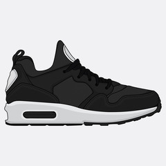 black sneakers design icons