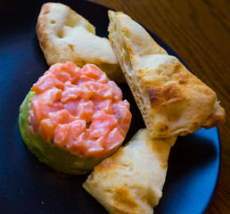 Salmon tartare with guacamole