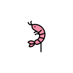 Shrimp Seafood Icon Logo Template