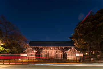 Ancient Main Entrance of the Inshuu Ikeda Mansion which is an historic landmark wooden...