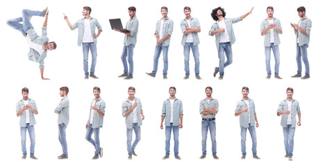 Obraz premium collage of photos of a modern handsome guy.