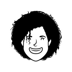 cute young woman head avatar character