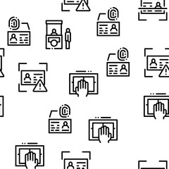 Passport Control Check Seamless Pattern Vector Thin Line. Illustrations