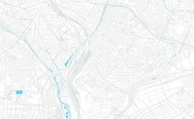 Puente de Vallecas, Spain bright vector map