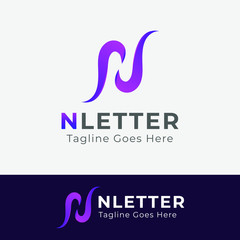 Letter N vector logo template