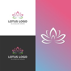 Beauty Vector flowers lotus design logo Template icon