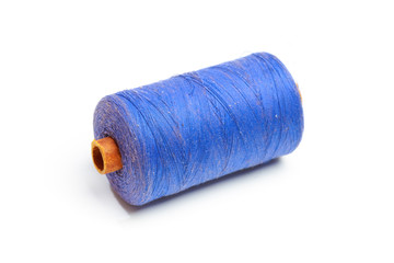 Vintage thread spools isolated on a white - Image