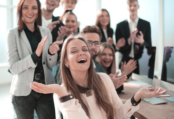 Fototapeta premium group of diverse office employees in the workplace.