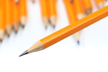 Macro detail of yellow pencil with background - Image