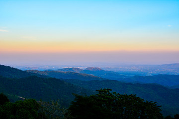 Sunset in the mountains Chiang Rai,Thailand.