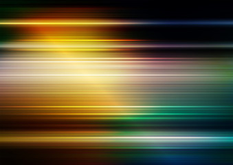Horizontal speed lines with lighting and colorful background
