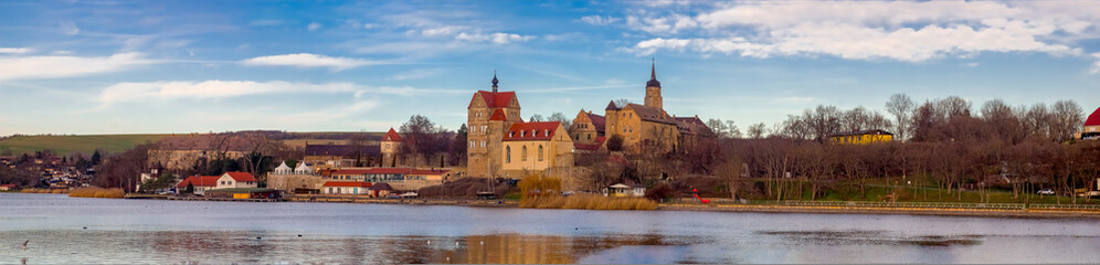 Fototapeta na wymiar Castle with blue sky in Seeburg Saxony Anhalt