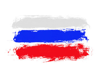 Unordentliche handgemalte Flagge: Russland