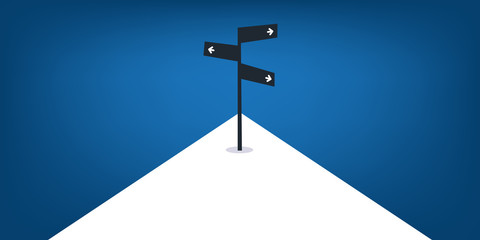 Business Decision Design Concept with Road Sign - Eps10 Vector Illustration